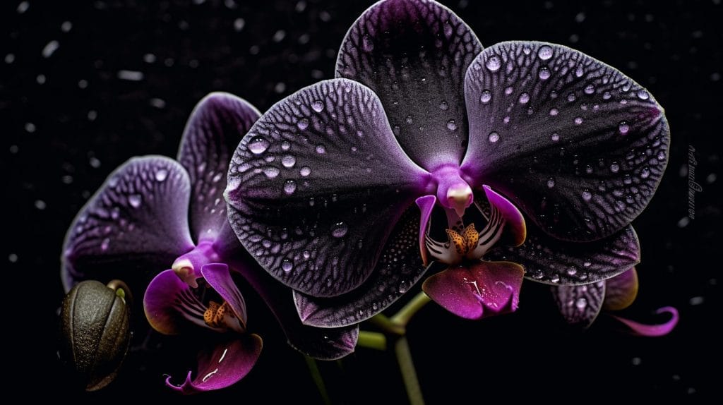 sorte orkidé