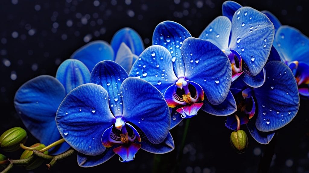 blå orkidé