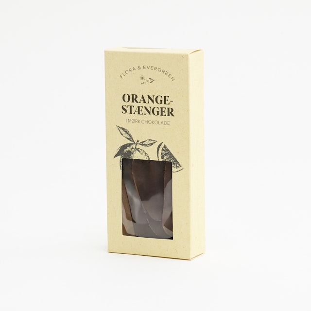 Orangestænger i mørk chokolade