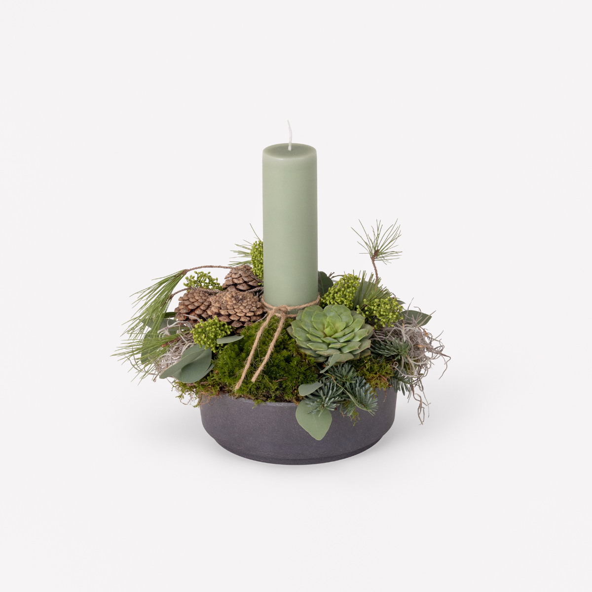 Floristens valg - juledekoration med et grønt bloklys