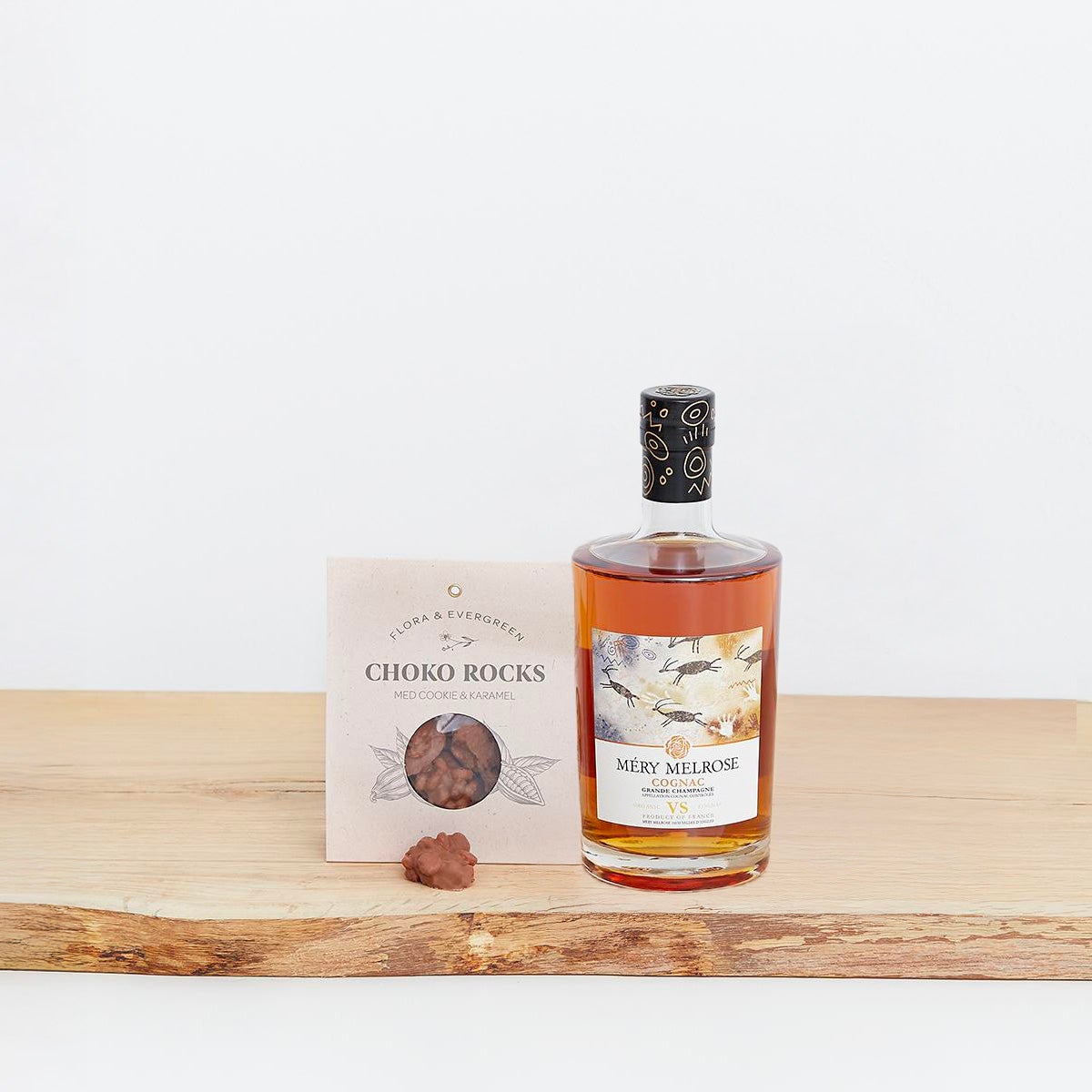 Méry-Melrose, Organic Cognac med choko rocks