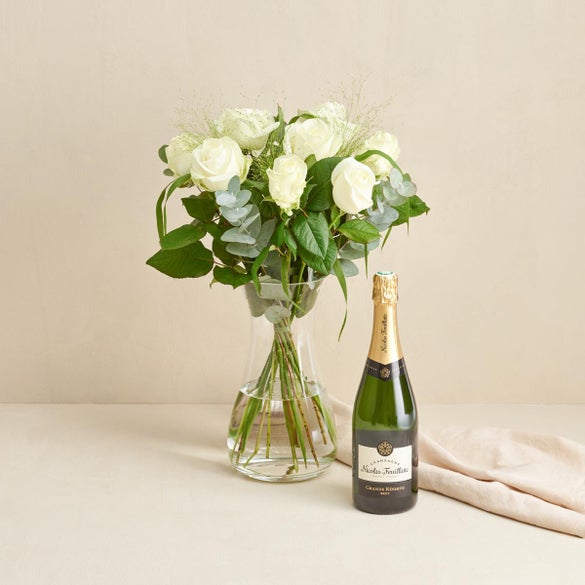 De hvide roser med Nicolas Feuillatte, Sélection Brut, Champagne