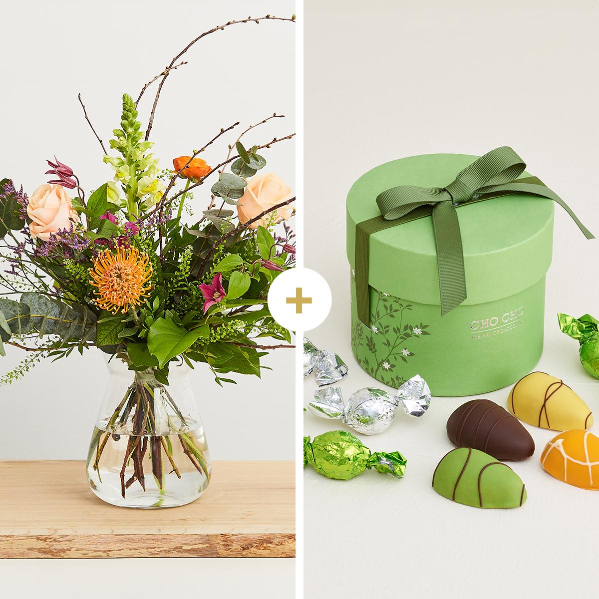 Den unikke påskehilsen med forårsæske med chokolade