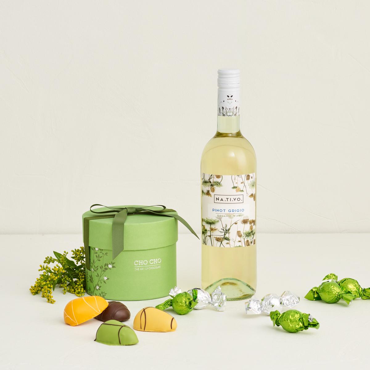CHO CHO forårsæske med chokolade og hvidvin