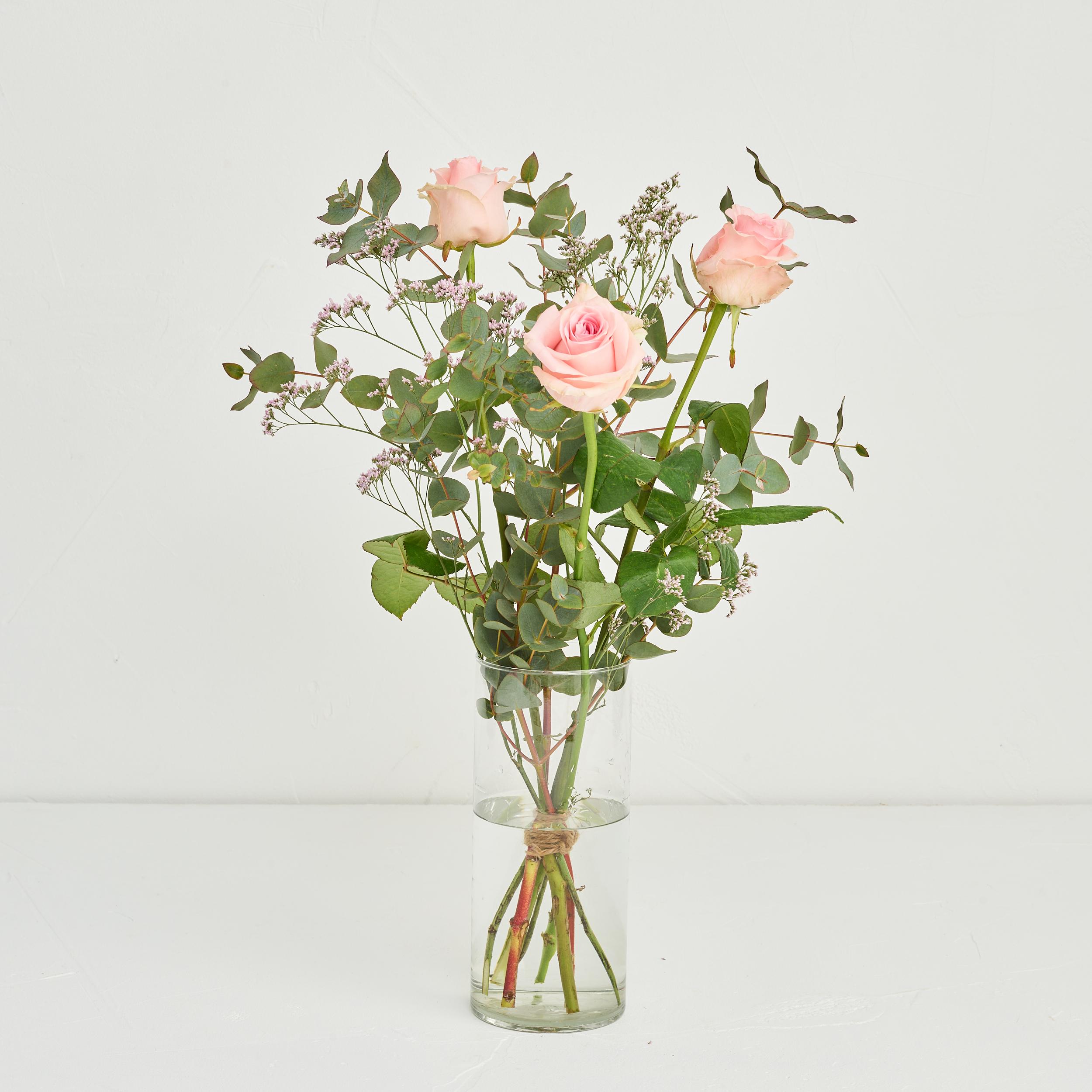 Den søde valentinsbuket - lyserøde roser