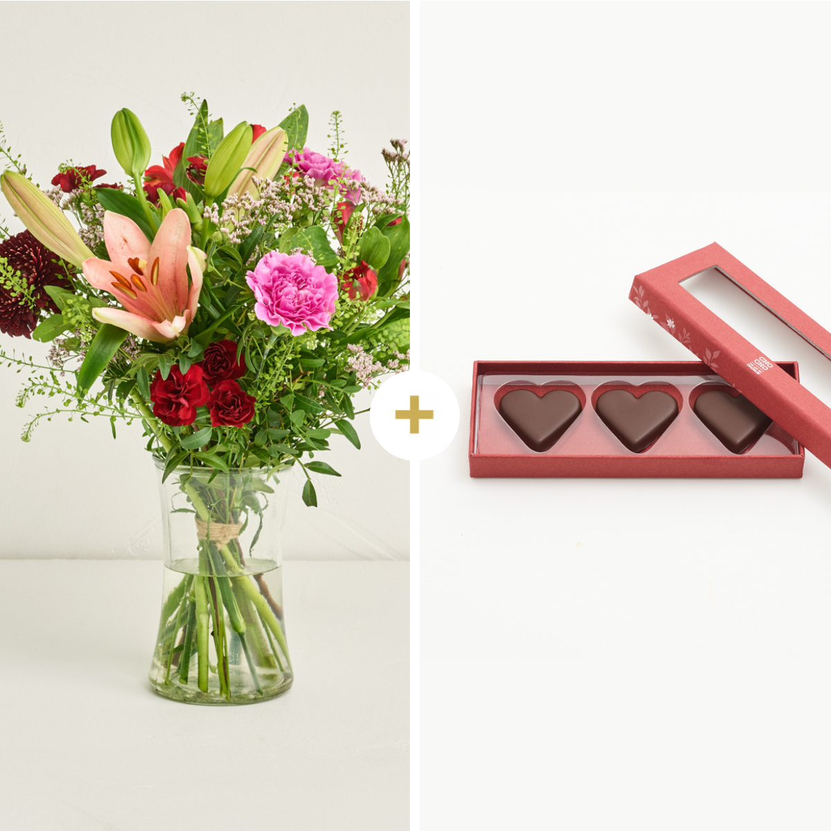 Den helt rigtige til Valentin med marcipanhjerter og vase