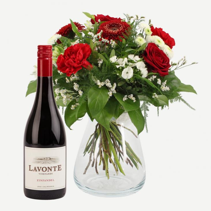 Tillykkebuket med Zinfandel