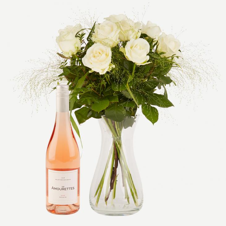 Elegante hvide roser med Les Amourettes Rosé