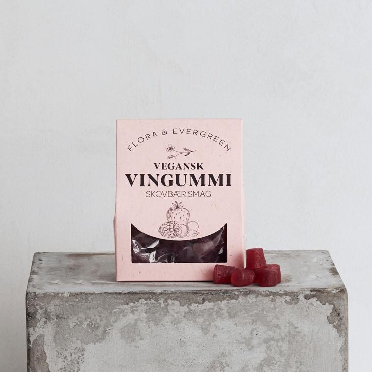 Vegansk vingummi med skovbær