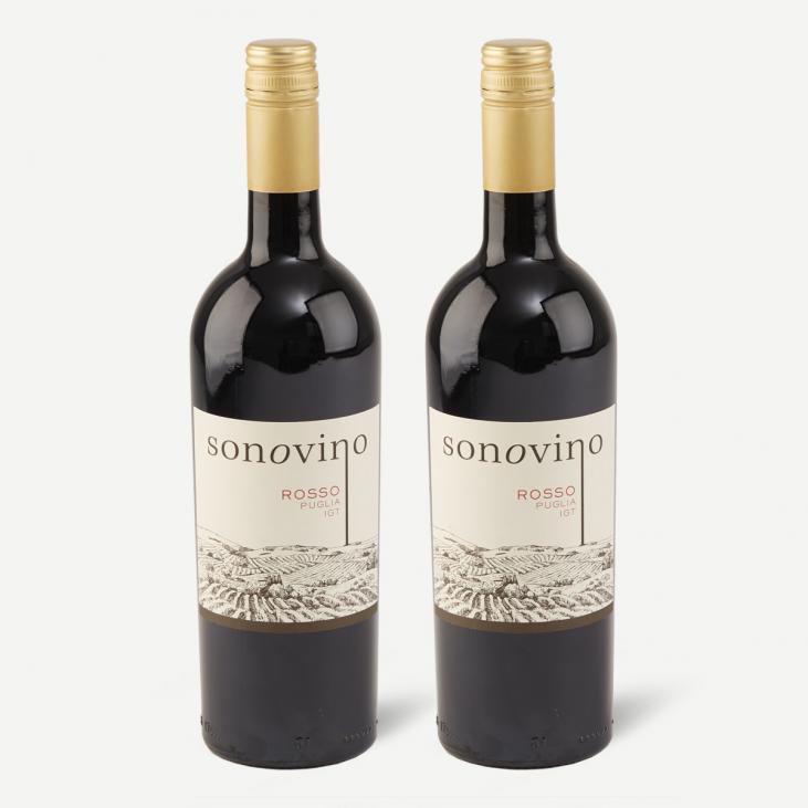 2 fl. Sonovino, Negroamaro & Primitivo Rosso, Puglien