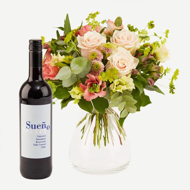 Romantisk buket med Sueño Secret Cabernet Sauvignon