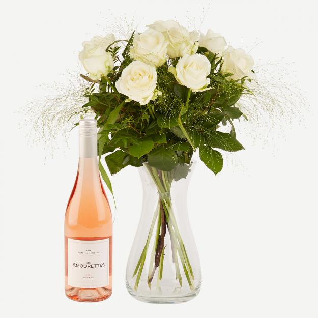 Elegante hvide roser med Les Amourettes Rosé