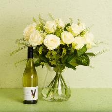 De hvide roser med Vinterra, Sauvignon Blanc