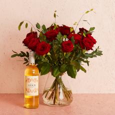 De røde roser med Afan Macabeo, hvidvin